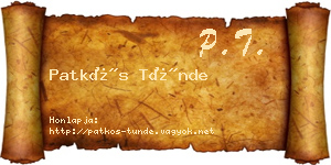 Patkós Tünde névjegykártya