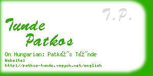 tunde patkos business card